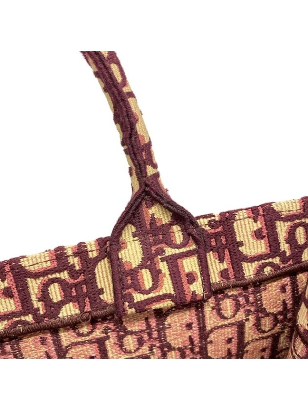 Dior Tote Book Beige Bordeaux Oblique Embroidery - Picture 10 of 15